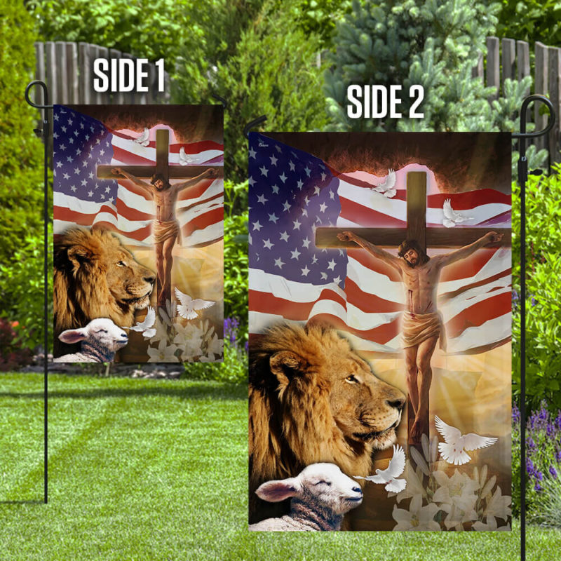 Lion Of Judah Lamb Of God House Flag | Garden Flag - RobinPlaceFabrics