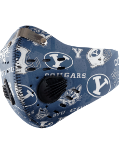 Brigham Young University Cougars football face mask with n95 filter sheet Brigham Young University Cougars football face mask with n95 filter sheet
