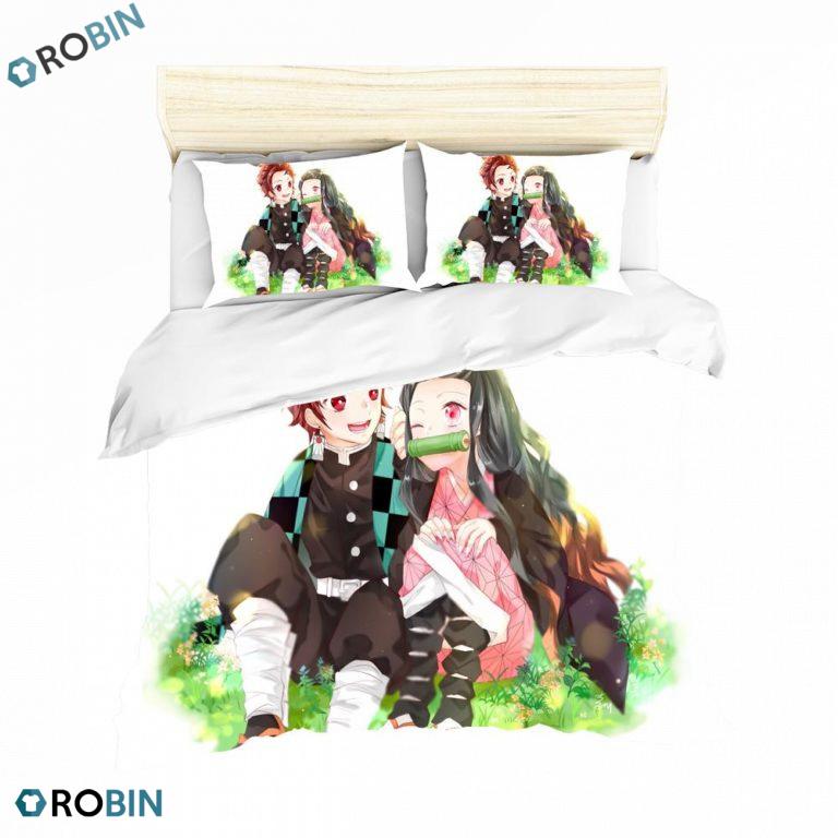 Demon Slayer Tanjiro And Nezuko 3d Print Bedding Set