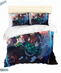 Demon Slayer: Tanjiro and Nezuko 3d all over print bedding set