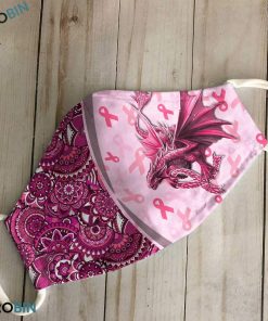 Dragon Warrior Breast Cancer Awareness 3D Full Print Face Mask Dragon Warrior Breast Cancer Awareness 3D Full Print Face Mask