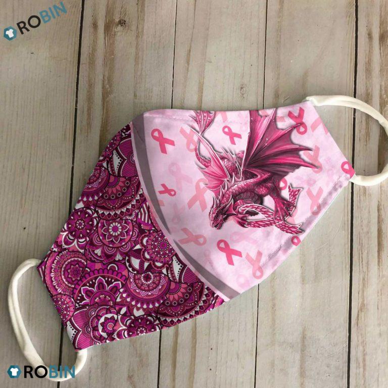 Dragon Warrior Breast Cancer Awareness 3D Full Print Face Mask