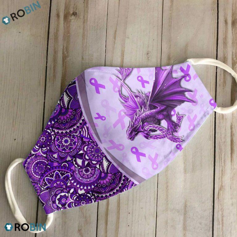 Fibromyalgia Ribbon Warrior Breast Cancer Awareness 3D Full Print Face Mask