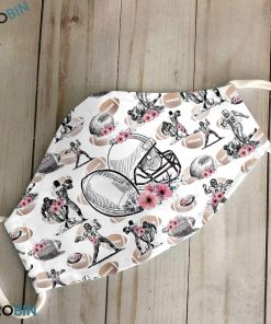 Football Flowers Silhouette 3D Full Print Face Mask
