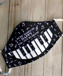Music Makes Me Happy Piano 3D Full Print Face Mask