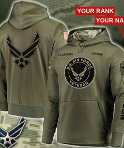 Personalized Rank – US Air Force Veteran All Over Print Hoodie