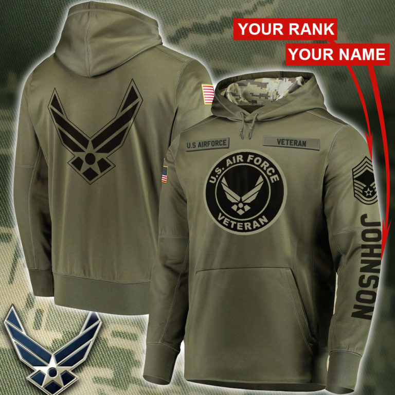 Personalized Rank – US Air Force Veteran All Over Print Hoodie