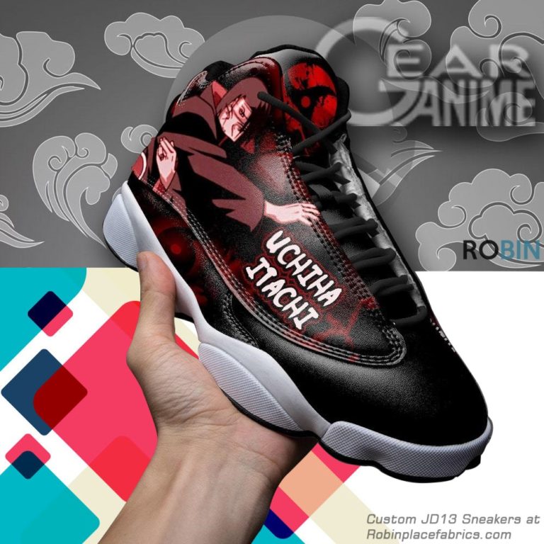 Akatsuki itachi  jd 13 sneakers, sharingan eyes naruto custom shoes