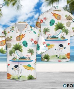 Astronaut On Vacation Hawaiian Shirt, Button-up T-shirt