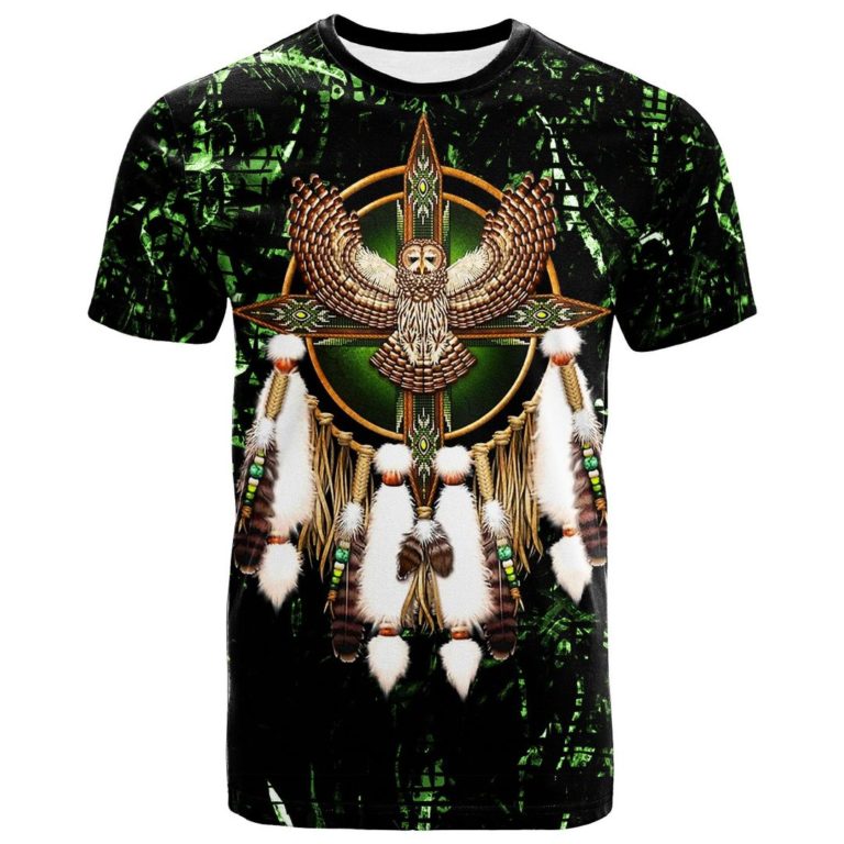 Barred Owl Native American Mandala 3D All Over Print T-Shirt