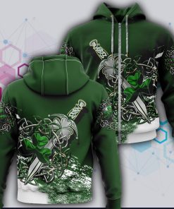 Celtic Shamrock & Sword 3d All Over Printed Hoodie and Zip-up