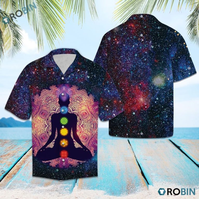 Chakra Mandala Yoga Hawaiian Shirt, Button-up T-shirt