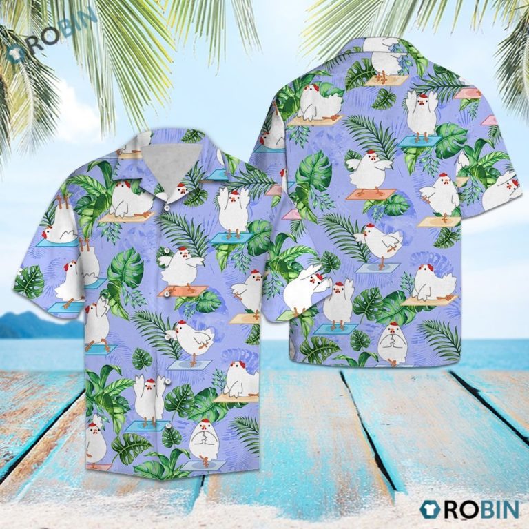 Chicken Yoga  Hawaiian Shirt
