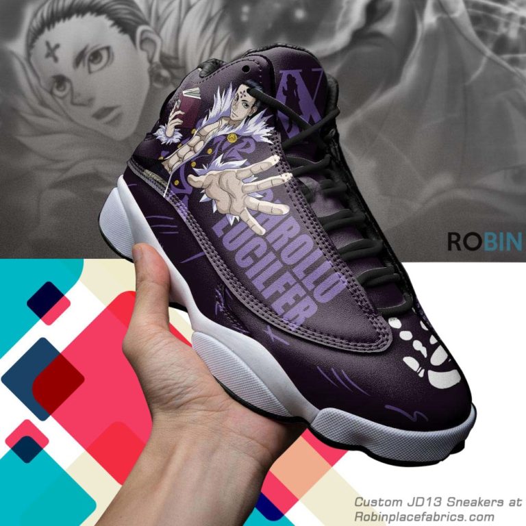 Chrollo lucilfer jd13  jd 13 sneakers, hunter x hunter custom shoes