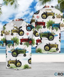 Colorful Tractor Hawaiian Shirt, Button-up T-shirt