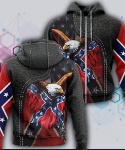 Confederate American Eagle 3d All Over Printed Hoodie and Zip-up