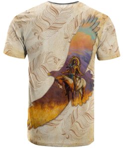 Eagle With Warrior Native American 3D All Over Print T-Shirt Eagle With Warrior Native American 3D All Over Print T-Shirt
