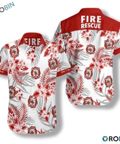 Firefighter Fire Rescue Hawaiian Shirt, Button-up T-shirt