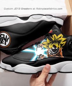Goku  jd 13 sneakers, kanji symbol dragon ball z custom shoes