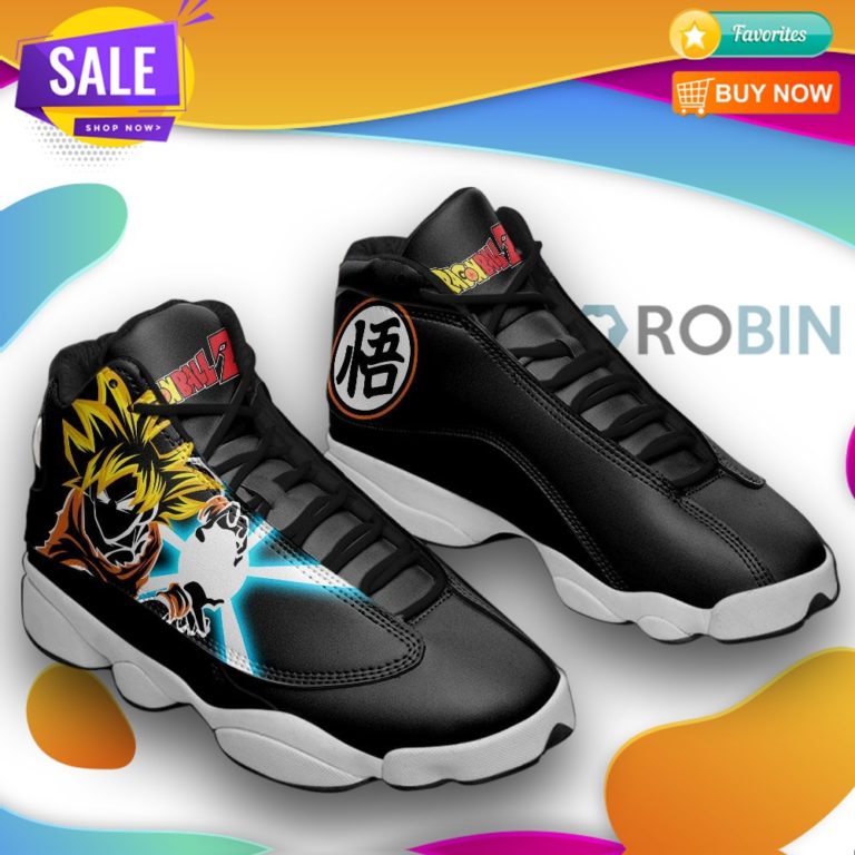 Goku  jd 13 sneakers, kanji symbol dragon ball z custom shoes