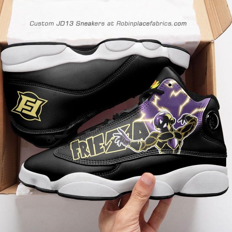Golden frieza  jd 13 sneakers, dragon ball z custom shoes