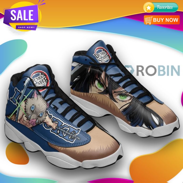 Hashibira inosuke  jd 13 sneakers, demon slayer custom shoes