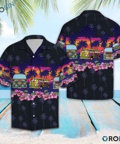 Hippie Bus Border Chest Hawaiian Shirt Hippie Bus Border Chest Hawaiian Shirt
