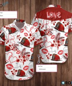 Love Firefighter Valentine Hawaiian Shirt
