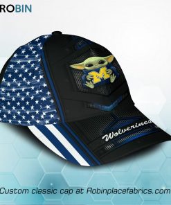 Baby Yoda Hug Michigan Wolverines 3D Printed Cap, Hat Baby Yoda Hug Michigan Wolverines 3D Printed Cap, Hat