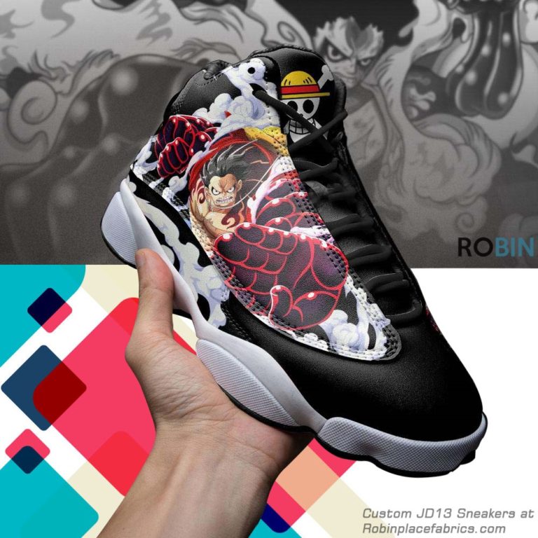 Monkey d luffy gear 4  jd 13 sneakers, one piece custom shoes