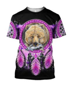 Native American Bear  0308 3D All Over Print T-Shirt Native American Bear  0308 3D All Over Print T-Shirt