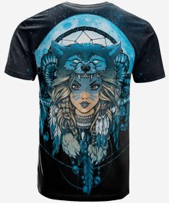 Native American – Bear And Native Woman 3D All Over Print T-Shirt Native American – Bear And Native Woman 3D All Over Print T-Shirt
