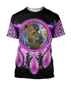 Native American Bear 3D All Over Print T-Shirt
