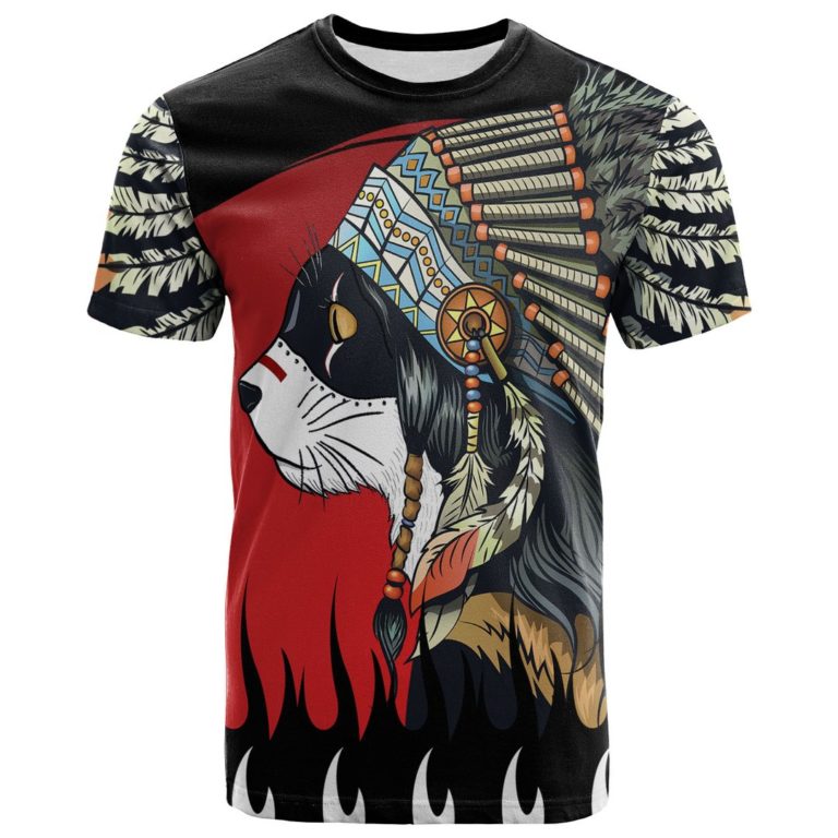 Native American – Cat Headdress 3D All Over Print T-Shirt