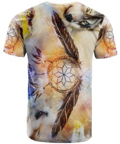 Native American – Dream catcher Feathers And Ornaments 3D All Over Print T-Shirt
