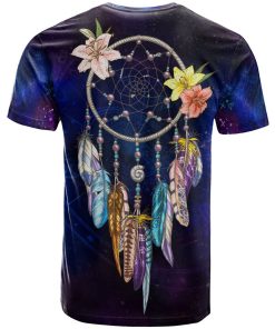 Native American – Dreamcatcher Galaxy Blue Style 3D All Over Print T-Shirt