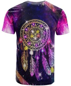 Native American – Dreamcatcher Galaxy Purple Style 3D All Over Print T-Shirt
