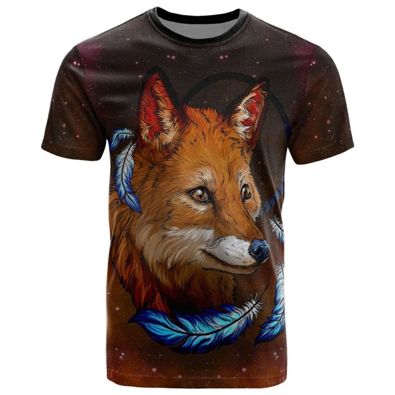 Native American – Fox Drawing 3D All Over Print T-Shirt