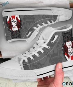 Native American Girl With Wolf High Top Shoes