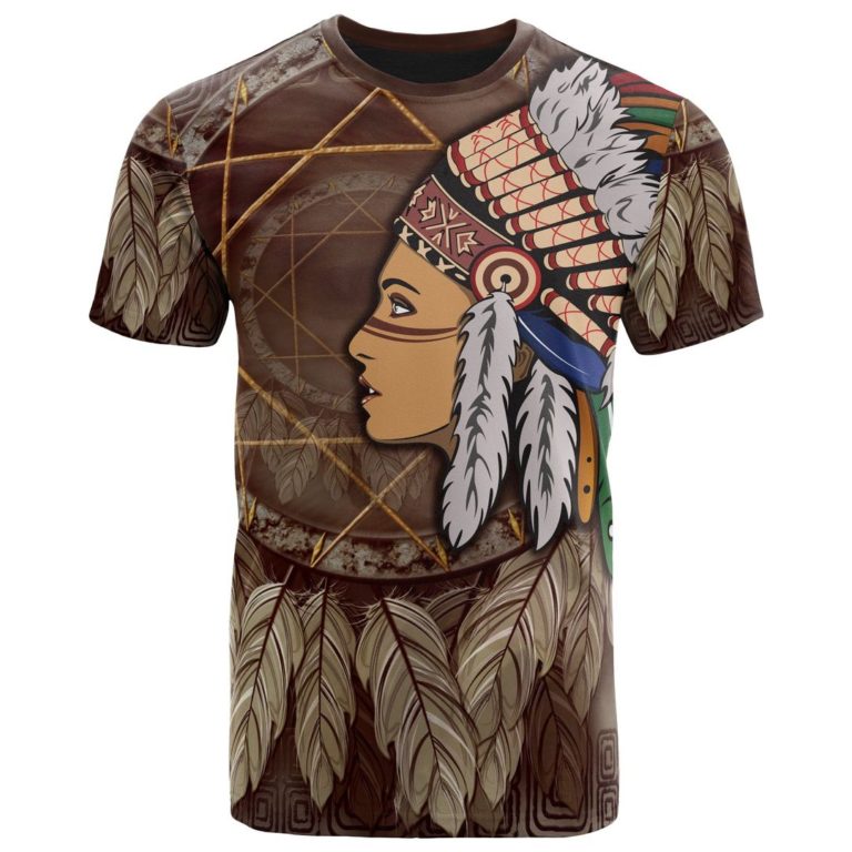 Native American Girls With Dreamcatcher 3D All Over Print T-Shirt