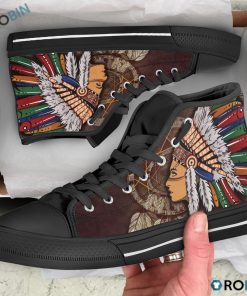 Native American Girls With Dreamcatcher High Top Shoes Native American Girls With Dreamcatcher High Top Shoes