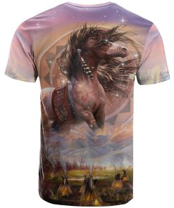 Native American – Horse and Tipi 3D All Over Print T-Shirt Native American – Horse and Tipi 3D All Over Print T-Shirt