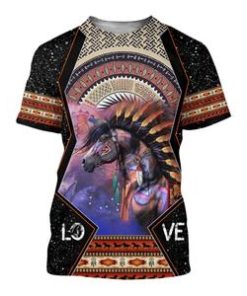 Native American Horse Galaxy 3D All Over Print T-Shirt Native American Horse Galaxy 3D All Over Print T-Shirt