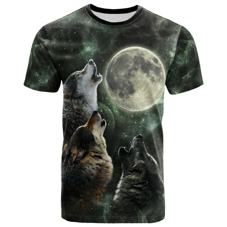 Native American – Moon Wolves 3D All Over Print T-Shirt