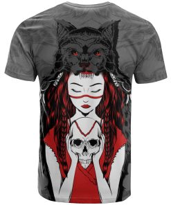 Native American – Native Girl With Wolf 3D All Over Print T-Shirt