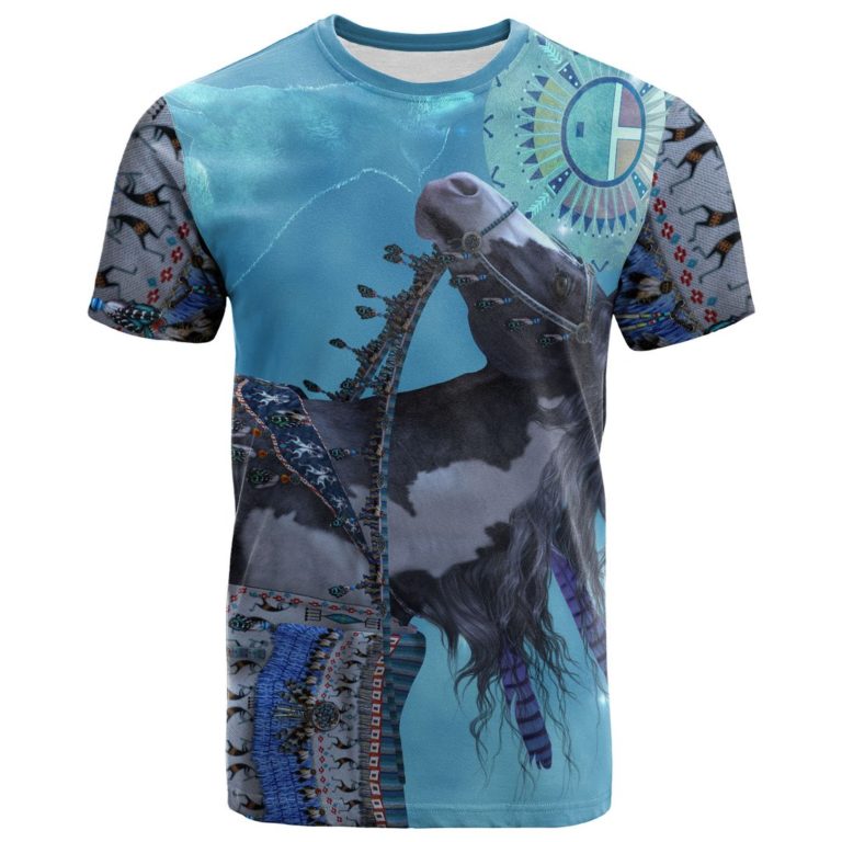 Native American – Native Horse And Wolf 3D All Over Print T-Shirt