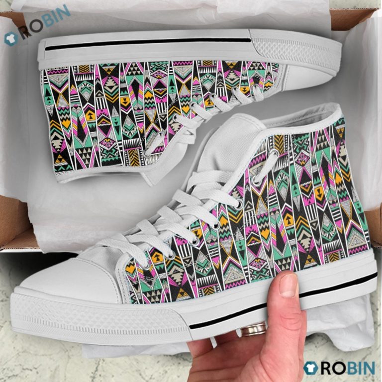 Native American Pattern High Top Shoes 411325