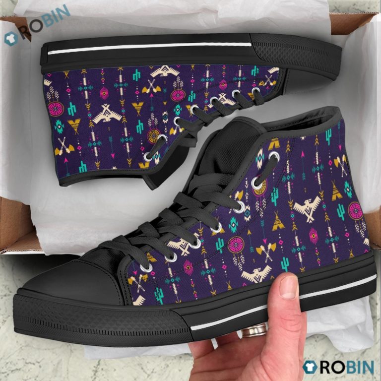 Native American Pattern High Top Shoes