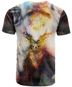 Native American – Sacred Ornamental Deer Spirit 3D All Over Print T-Shirt