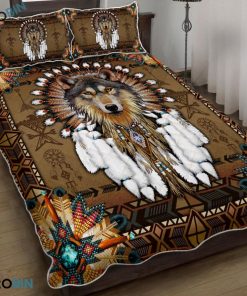 Native American Wolf 3D Print Bedding Set Native American Wolf 3D Print Bedding Set